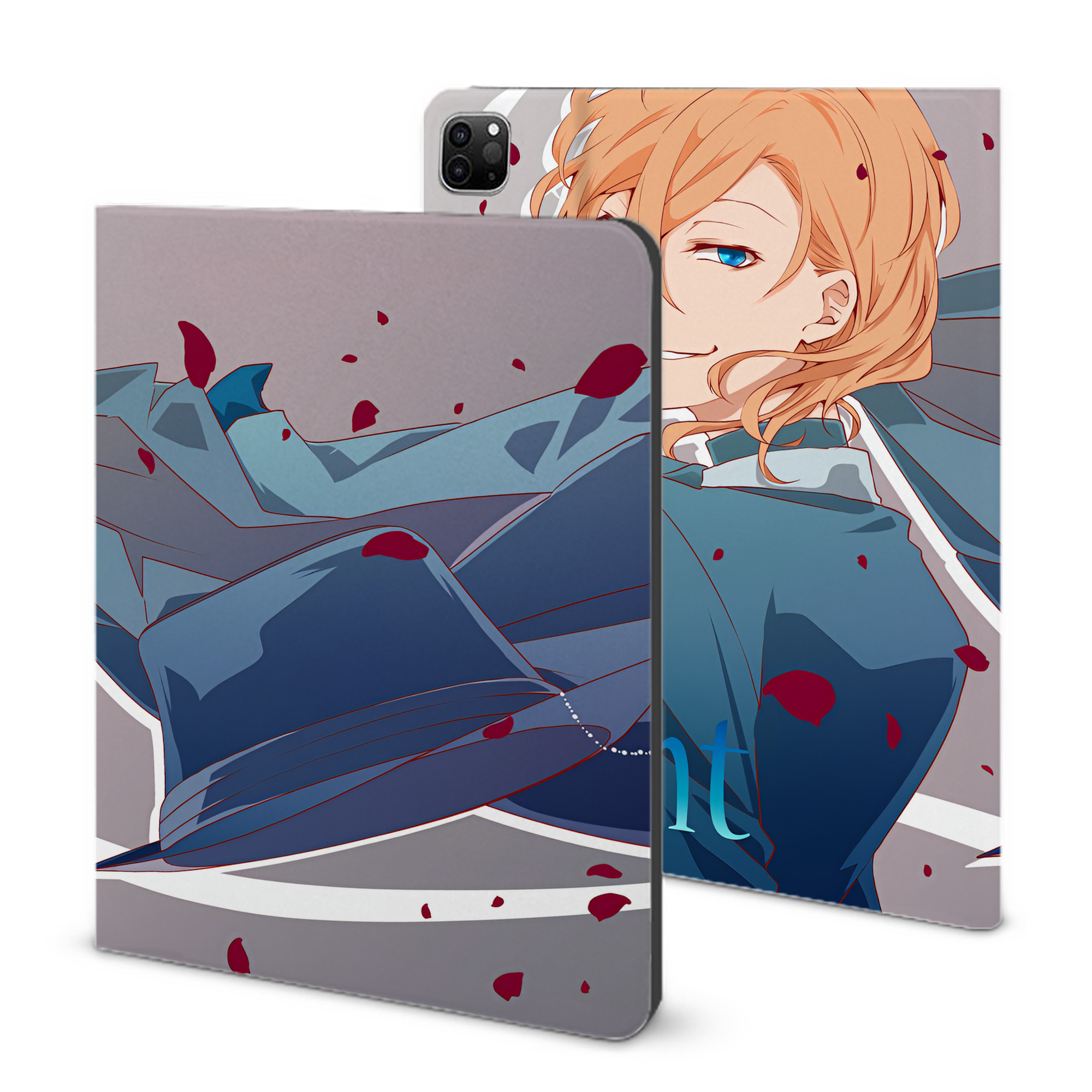 （画像用） 文豪ストレイドッグス Bungo Stray Dogs IPad ケース ブック型 PUレザー TPU 耐衝撃 軽量 薄型 ペン収納なし 全面保護 IPad 各モデル対応
